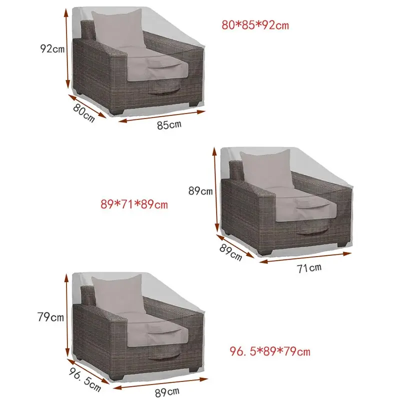 210D Outdoor Sofa Chair Cover,Single Person Rice Coffee Color Matching Outdoor Sofa Cover,Garden Sun Protection Furniture Cover