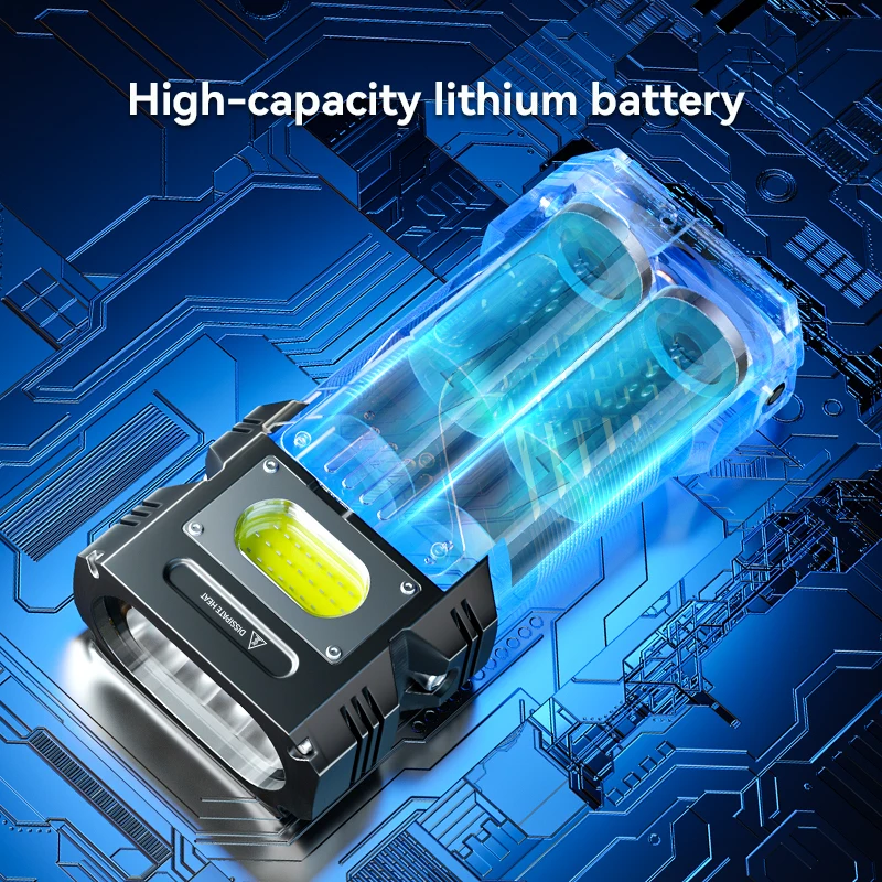 Warsun 12000Lm Powerful LED Flashlight Rechargeable 10000 mAh Torch Light Tactical Lantern Long Shot Hand Lamp For Camping