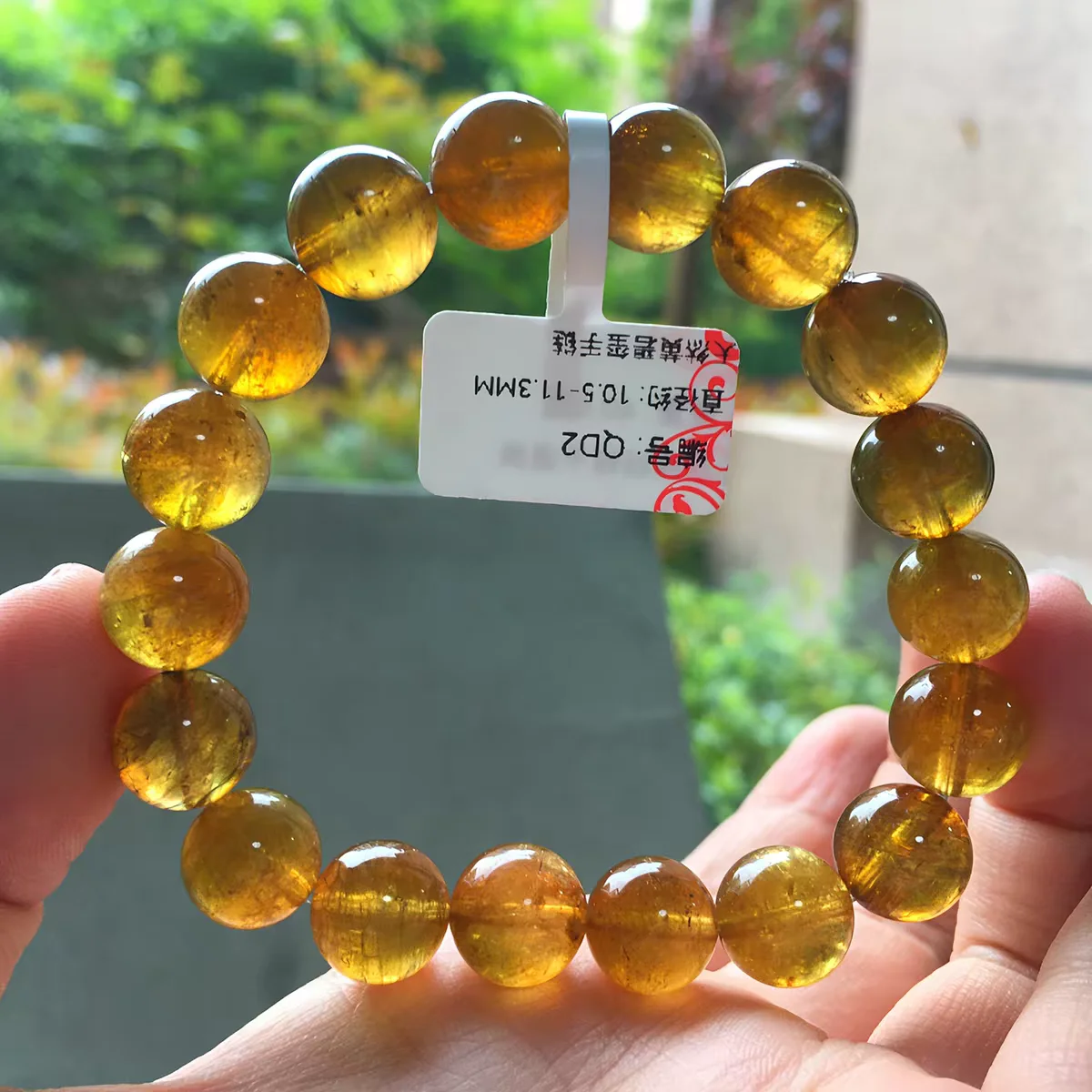 Natural Yellow Tourmaline Crystal Clear Bracelet Clear Round Beads Rare Women Men Jewelry AAAAAAA