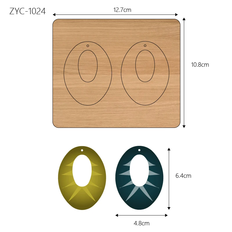 Wooden Earring Cutting Mold, Suitable for Die Cutting Machines, ZYC-1024