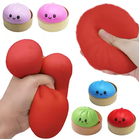 Colorful Squeezable Toy Stress Relief Squishy Sensory Fidget Toy Cute Decompression Desktop Decoration Gift for Kids Adults 1PC