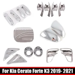 LHD RHD For Kia Cerato Forte K3 2019-2021 ABS chrome silver Car Side Door Rearview Mirror Frame front rear Fog Light Lamp Cover