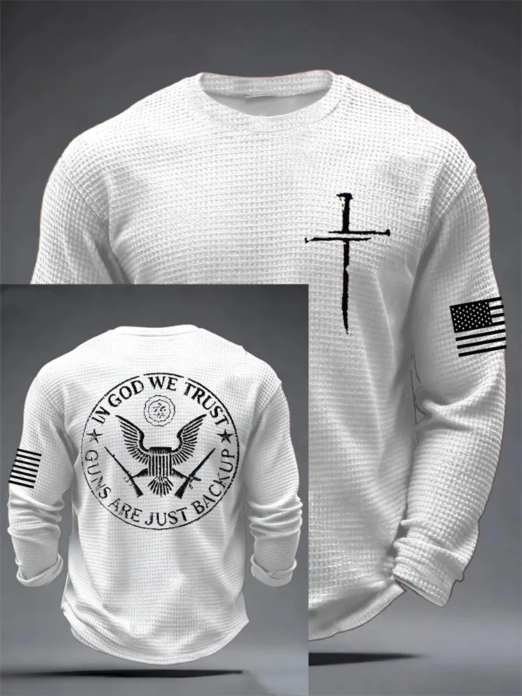 Fall 2026 Men's Long-Sleeve 3D Cross Print Breathable And Comfortable Casual Long-Sleeve T-Shirt—Stylish Outdoor Men's Apparel view 3
