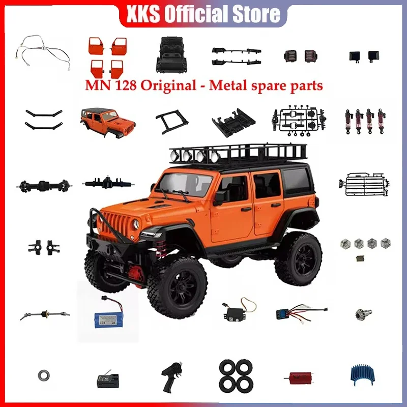 MN128 1/12 RC Car Accessories MN MODEL Metal Front and Rear Axle Chassis Link Rod Pull Rod Mount Shock Absorber MN-128 Toys