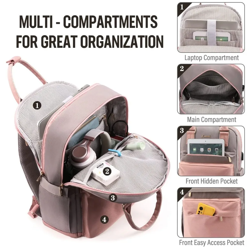 2026 Designer Large Capacity Laptop Backpack Fashion Travel Daypack for Women Men Waterproof USB Charging College Work Bag