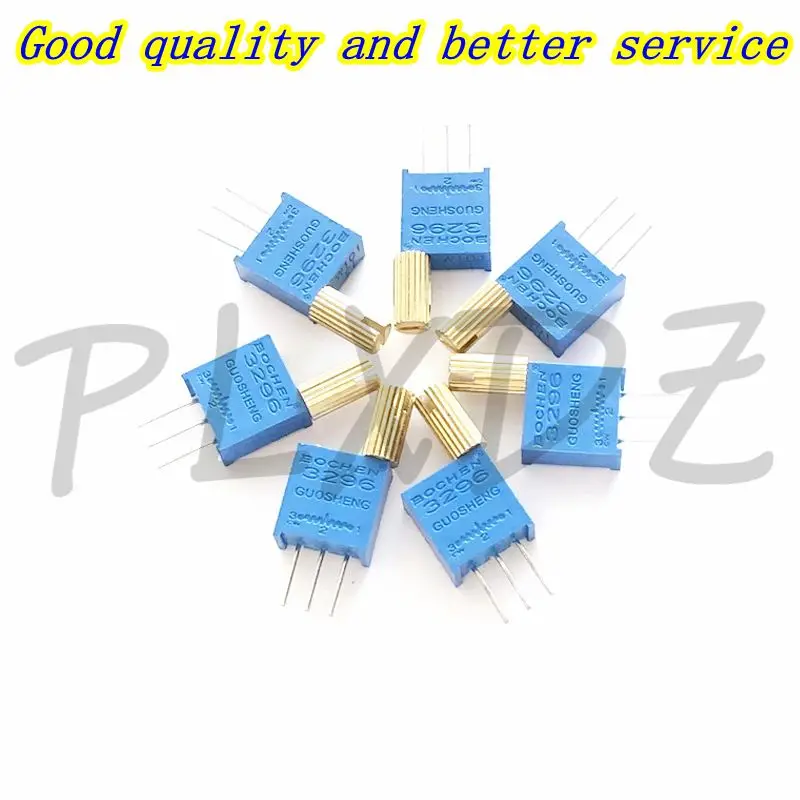 5PCS 3296W multi-turn adjustable potentiometer 100R 200R 500R 2K 1K 5K 10K 20K 50K 100K 200K 500K 1M 2M Metal Shaft Long Handle