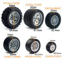 MOC Technical Tire Wheel Hub DIY Bricks Car Truck 44309 92402 32019+86652 Construction building blocks Compatible Tech Parts