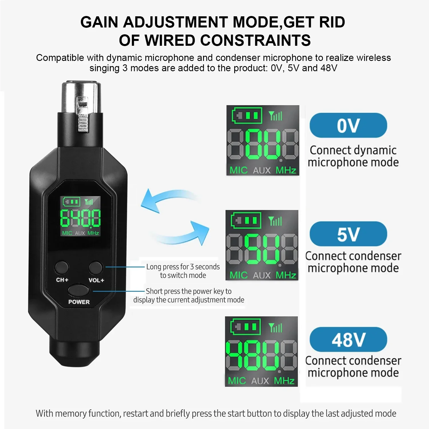 2025 transmissor e receptor conversor de microfone sem fio uhf para microfone dinâmico receptor de guitarra adaptador de transmissão novo