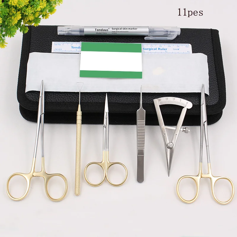 Double eyelid tool Instrument set Beauty Plastic Ophthalmology buried thread set designer Needle holder tweezers