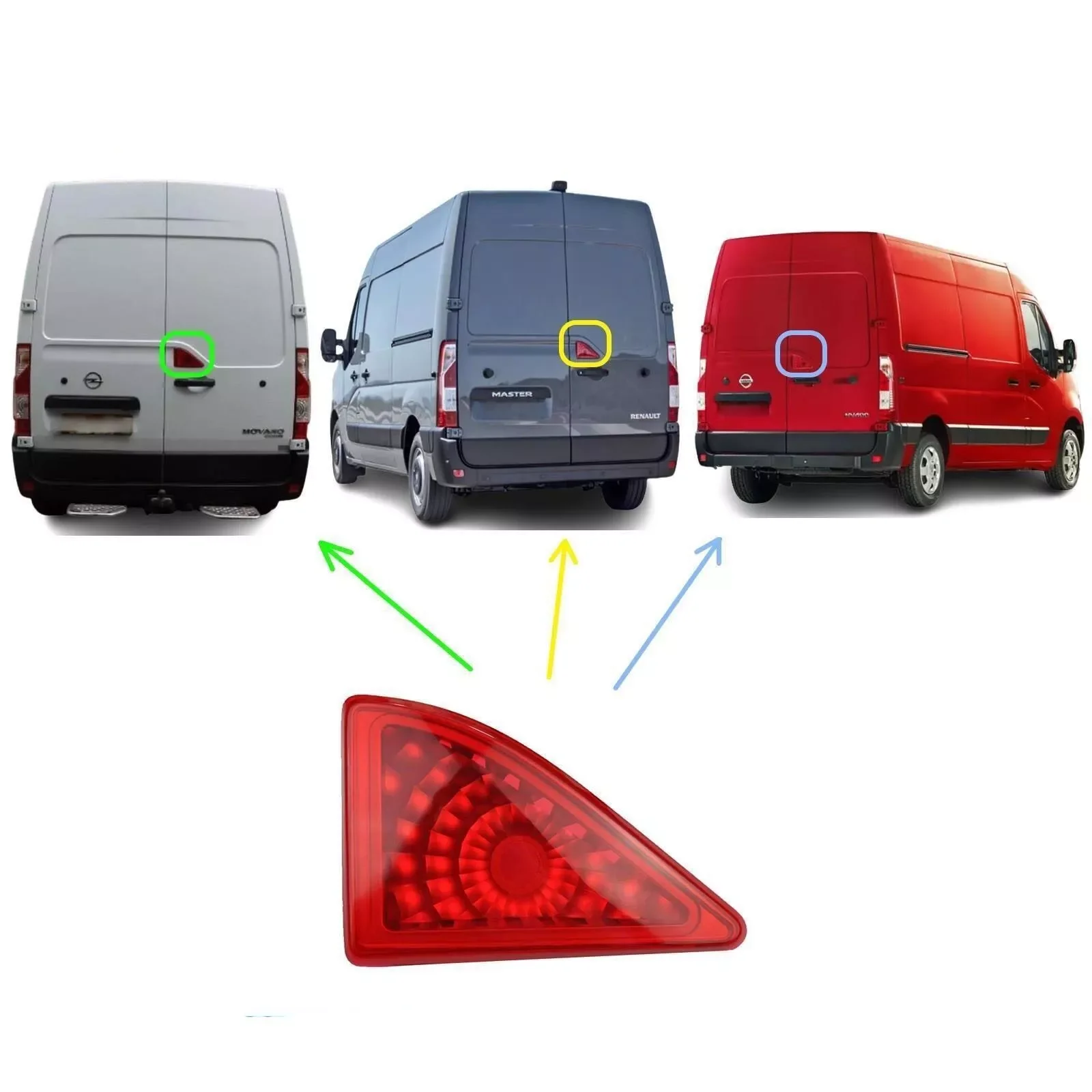 1PCS High Brake Light For Nissan NV400 / Vauxhall Movano / Renault Master  III Rear Door Centre Tail Stop 150283012 265900021R