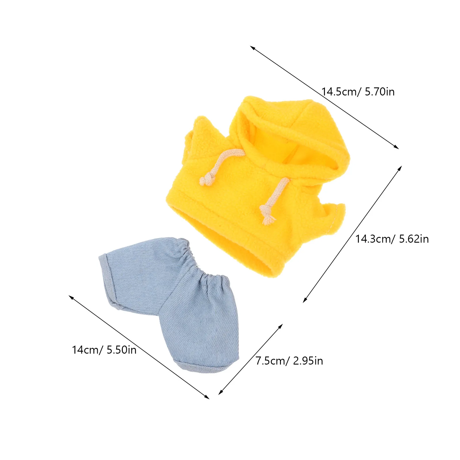 Adorable Hoodie and Denim Pants Outfit Set for 20Cm Stuffed Animals Soft Comfortable Clothing Dress Up Display Cute