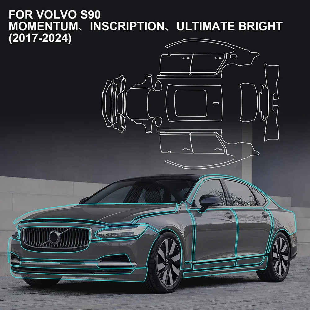 

Custom 8.5mil Precut For Volvo S90 2023 2024 2025 TPU Car Paint Protection Film Anti-scratch Transparent Repair Car Accessories