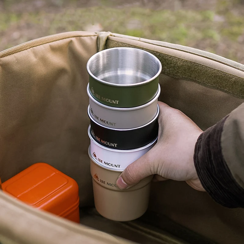 Outdoor Stainless Steel Water Cups, Camping Beer Cups, Portable Picnic Coffee Cups, Multiple Colors, 4 Pcs, 6 Pcs