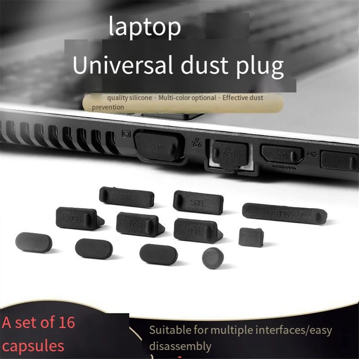 16Pcs Dust Plug Laptop Universal USB Dust Plug Computer Interface Waterproof Cover