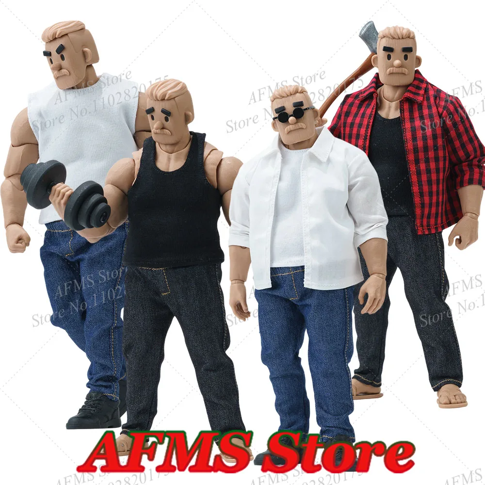 

NT03 1/12 Big Guy Middle-Aged Muscle Man Soldier Vest T Shirt Tops Blouse Trouse Clothes Fit 6Inch Action Figure Dolls