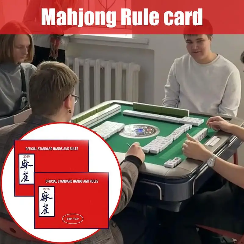 Mah Jongg Cards 2025 Standard Official Mahjong Rules Scorekeeping Cards Hands Recording Sheets 4x Large Print Board Games Mah