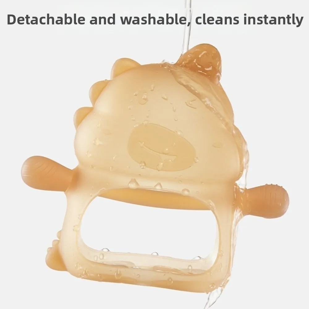 

3 шт., мягкие детские прорезыватели для динозавров, против падения, удобная ручка, силиконовые детские игрушки для прорезывания зубов, успокаивающие десны для младенцев, пищевой класс