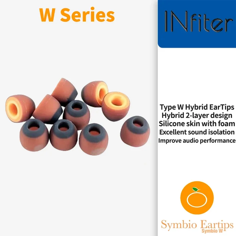 SYMBIO W Memory Foam & Silicone Universal Premium Symbio Eartips Symbio W Memory Foam Eartips Hybrid 2-layer Silicone Earbuds