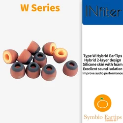 SYMBIO W Memory Foam & Silicone Universal Premium Symbio Eartips Symbio W Memory Foam Eartips Hybrid 2-layer Silicone Earbuds