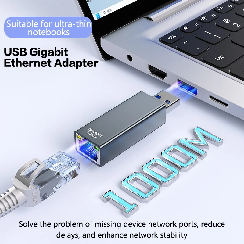 Ethernet Adapter Network Card Type C USB3.0 To RJ45 1000Mbps For Macbook IPad Chrome OS Switch PC Windows Xiaomi Laptop Phone