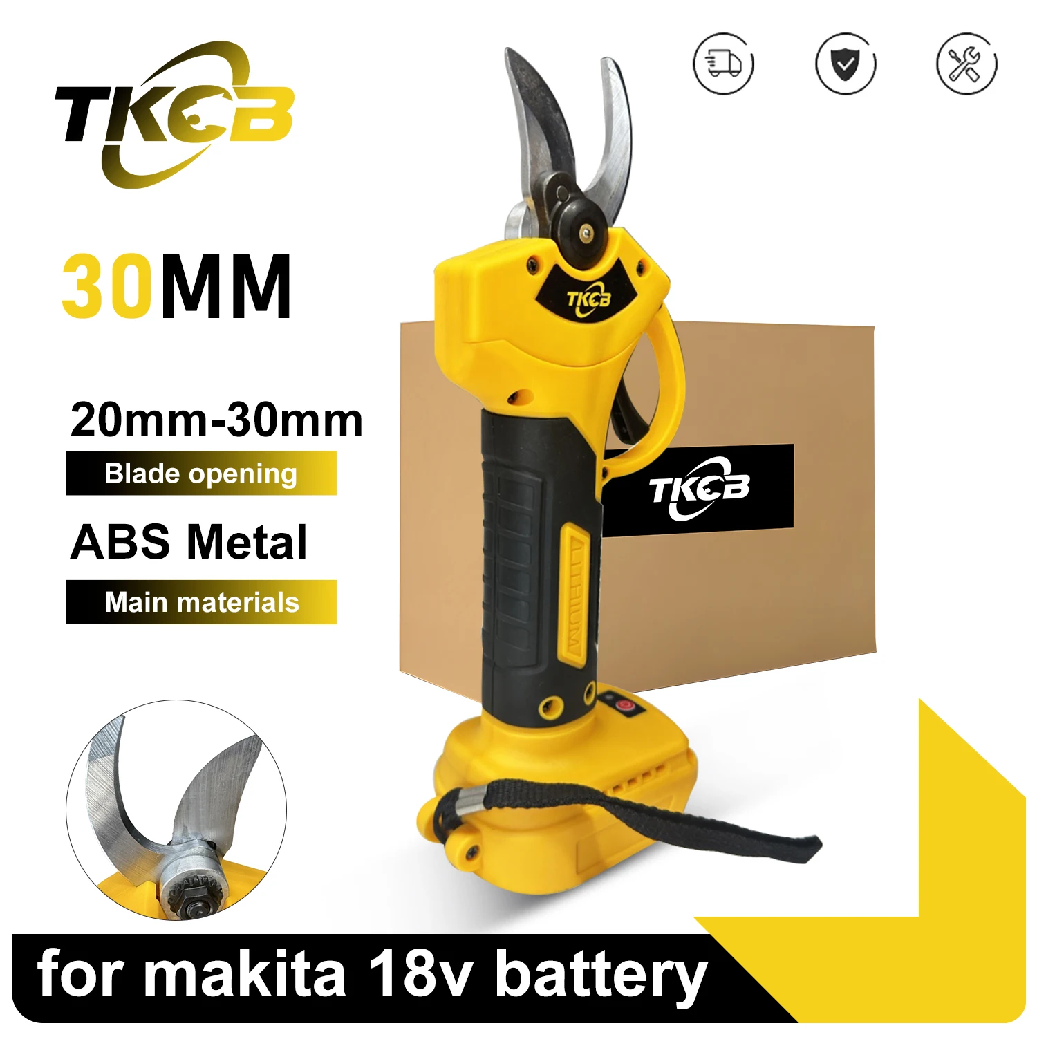 TKCB 30 мм аккумуляторные электрические ножницы 2 передачи бесщеточные фруктовые деревья бонсай обрезка электрический секатор для Makita 18 В батарея