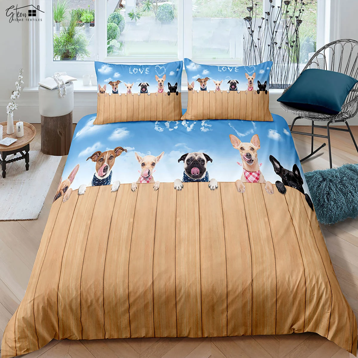 

Cartoon Animal Quilt Cover Dog Printed Duvet Cover 100% Polyester Bedding Single Bed Kids Gift Various Sizes