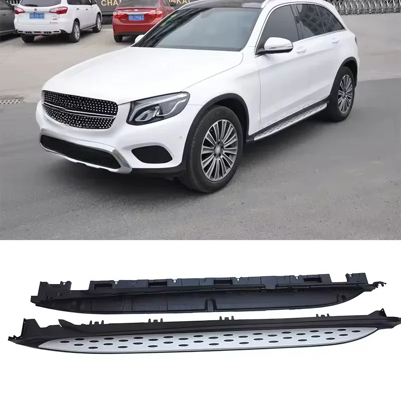 klt-A-242- high quality Running Board for Benz GLC Class X253 GLC300  2016+ PP plastic+Aluminum Alloy Car side step