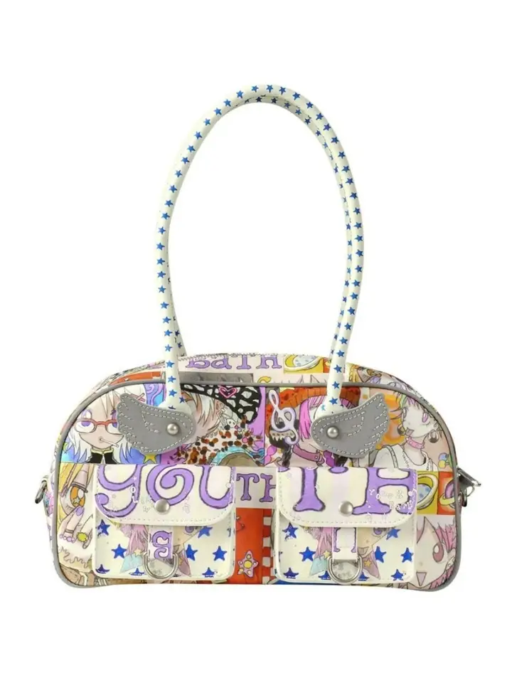 Youthbath X Oliwa Y2K Lightweight Printed Wing Boston Bag Women's