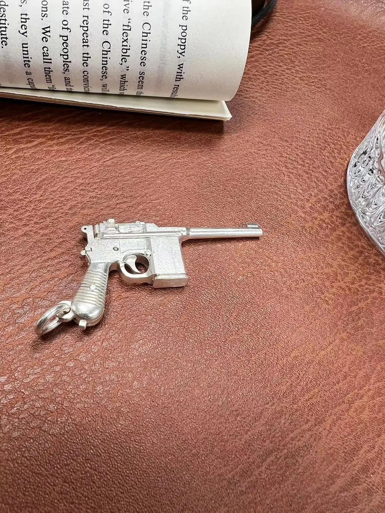 S925 Sterling Silver Pistol Pendant Fine Handmade Unisex