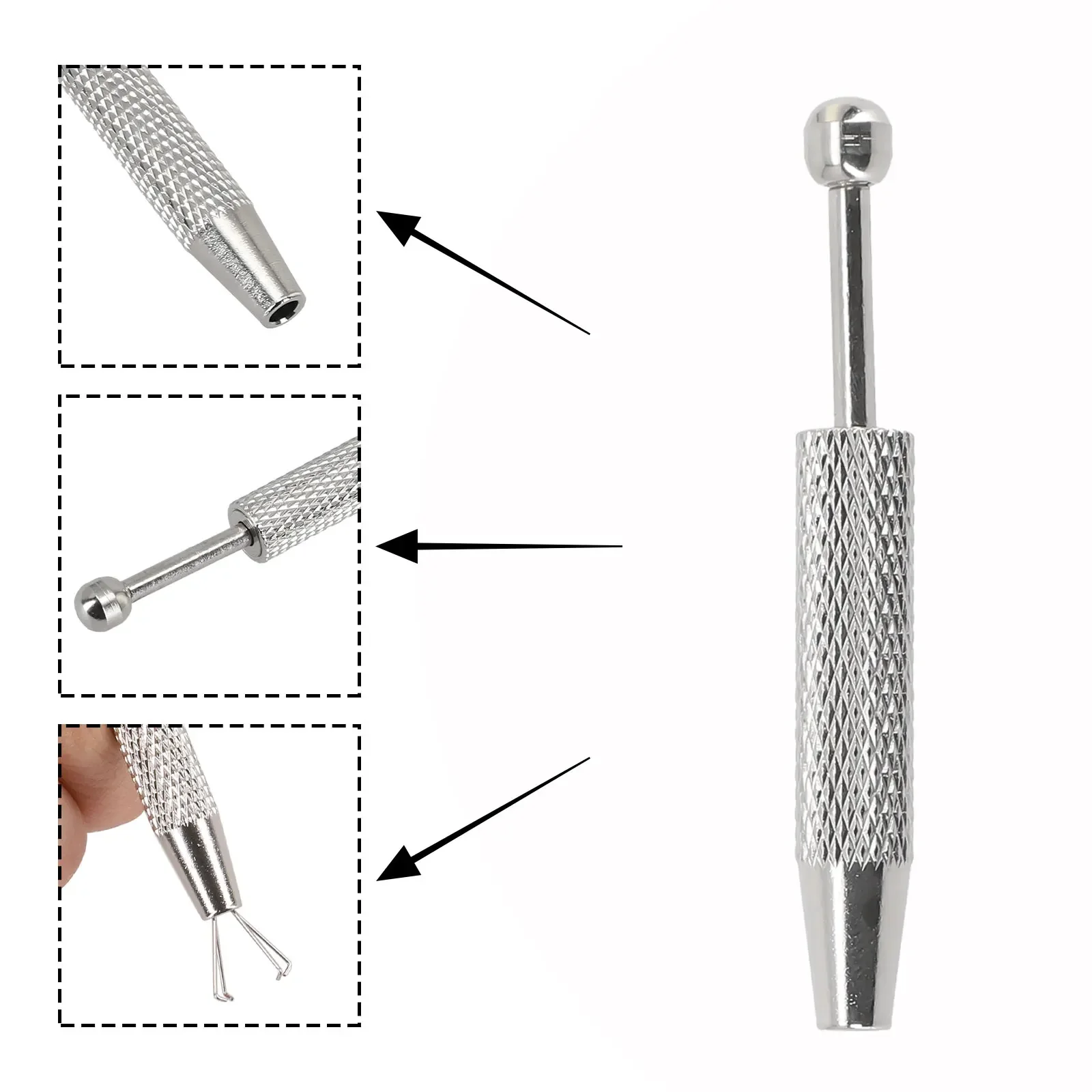 Piercing Ball Grabber With 4 Jaw Holder Diamond Claw Tweezers For IC Chips Gems Small Bead Holder Grab Ball Catcher