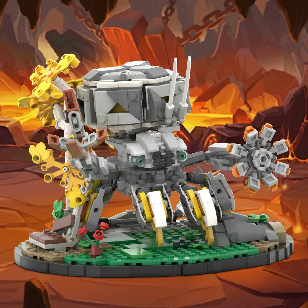 MOC Game Horizoneds Building Blocks Model Shellwalkers With Base Monster Bricks diy Assembled Toy for Children Gift