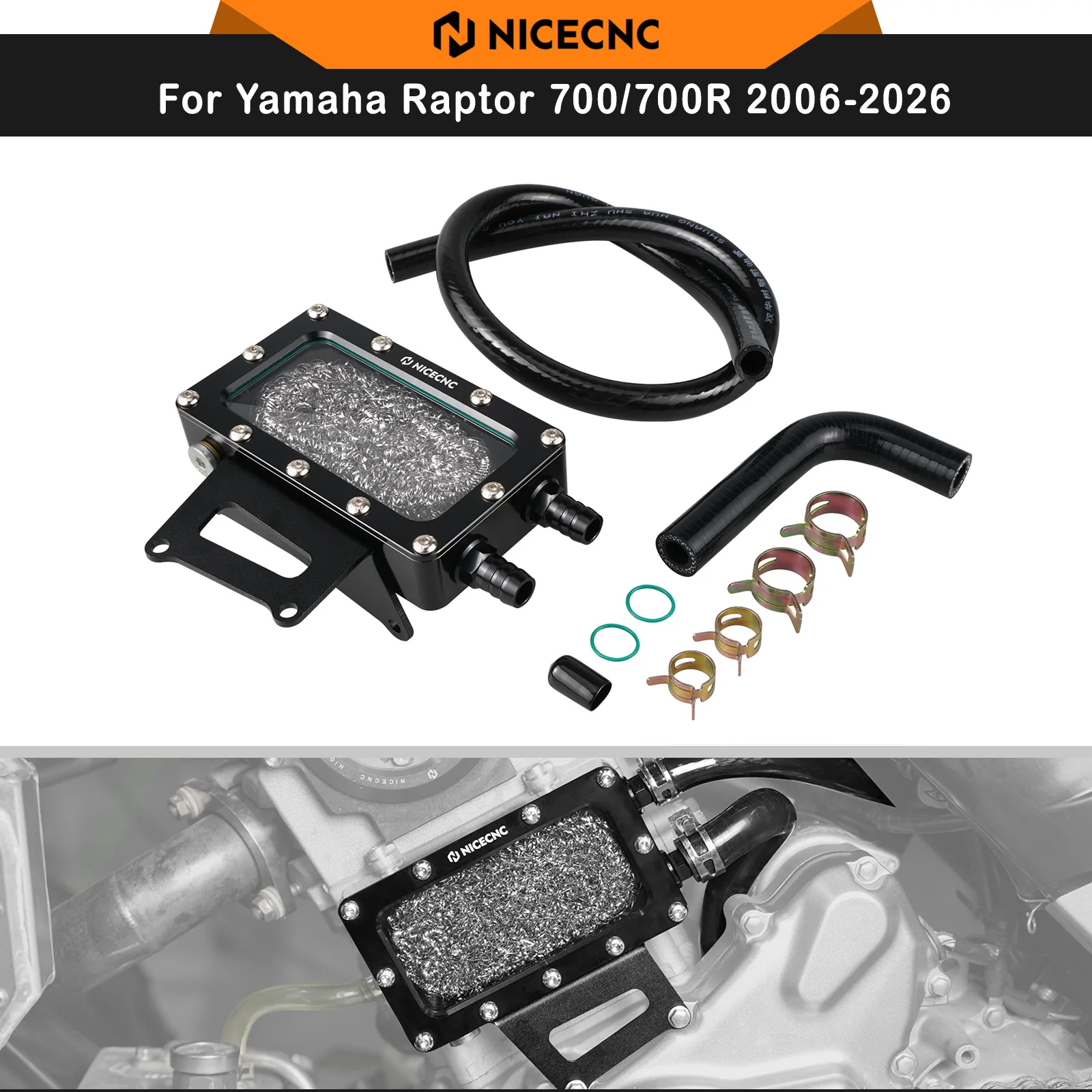

NICECNC for Raptor 700 Oil Breather Vent Box Blow for Yamaha Raptor 700 YFM700R 2006-2026 Aluminum ATV Accessories