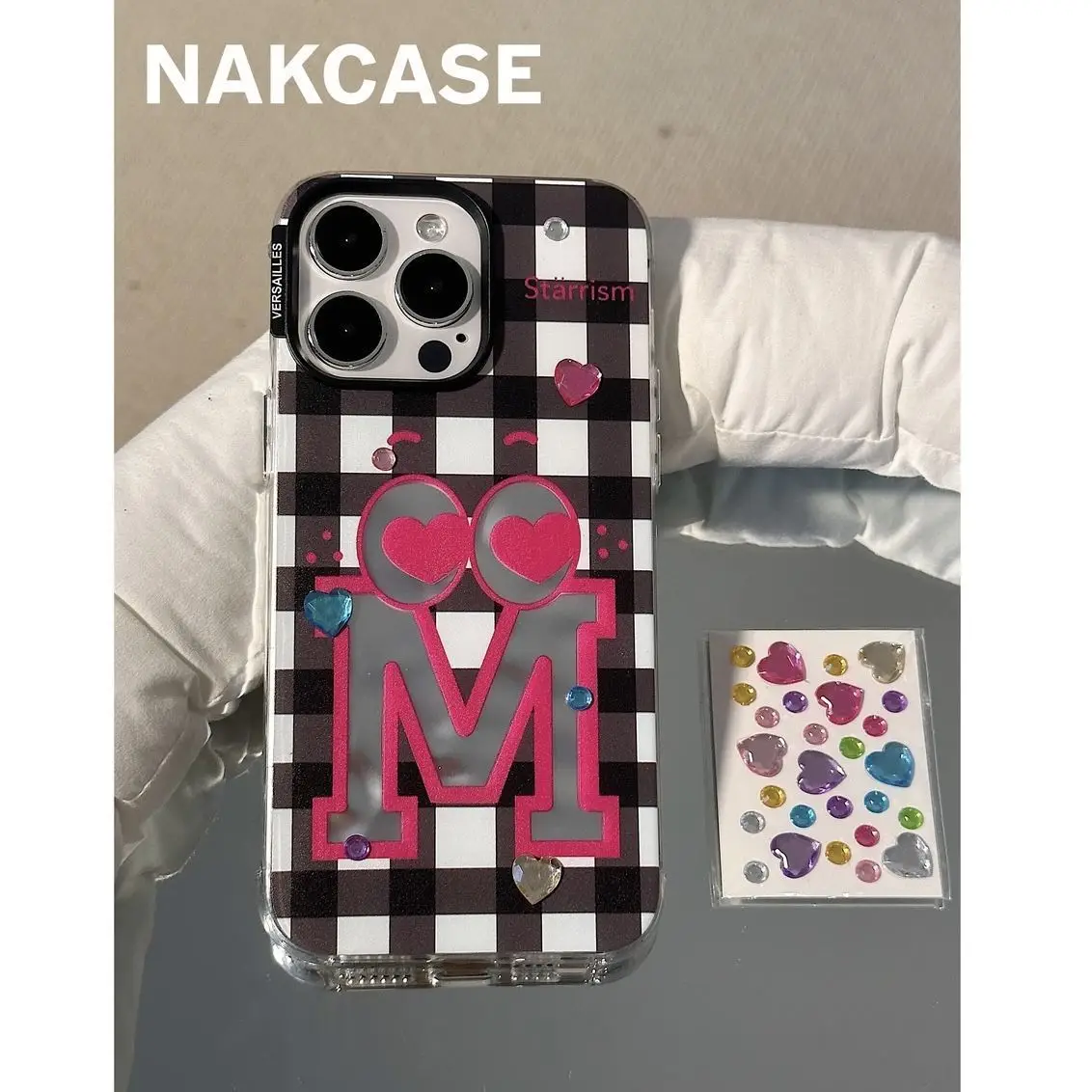 Cute English Phone Cases for IPhone 11 12 13 14 Pro Max for IPhone Korean Vintage Phone Case A Yellow B Pink M Black Grid Gift