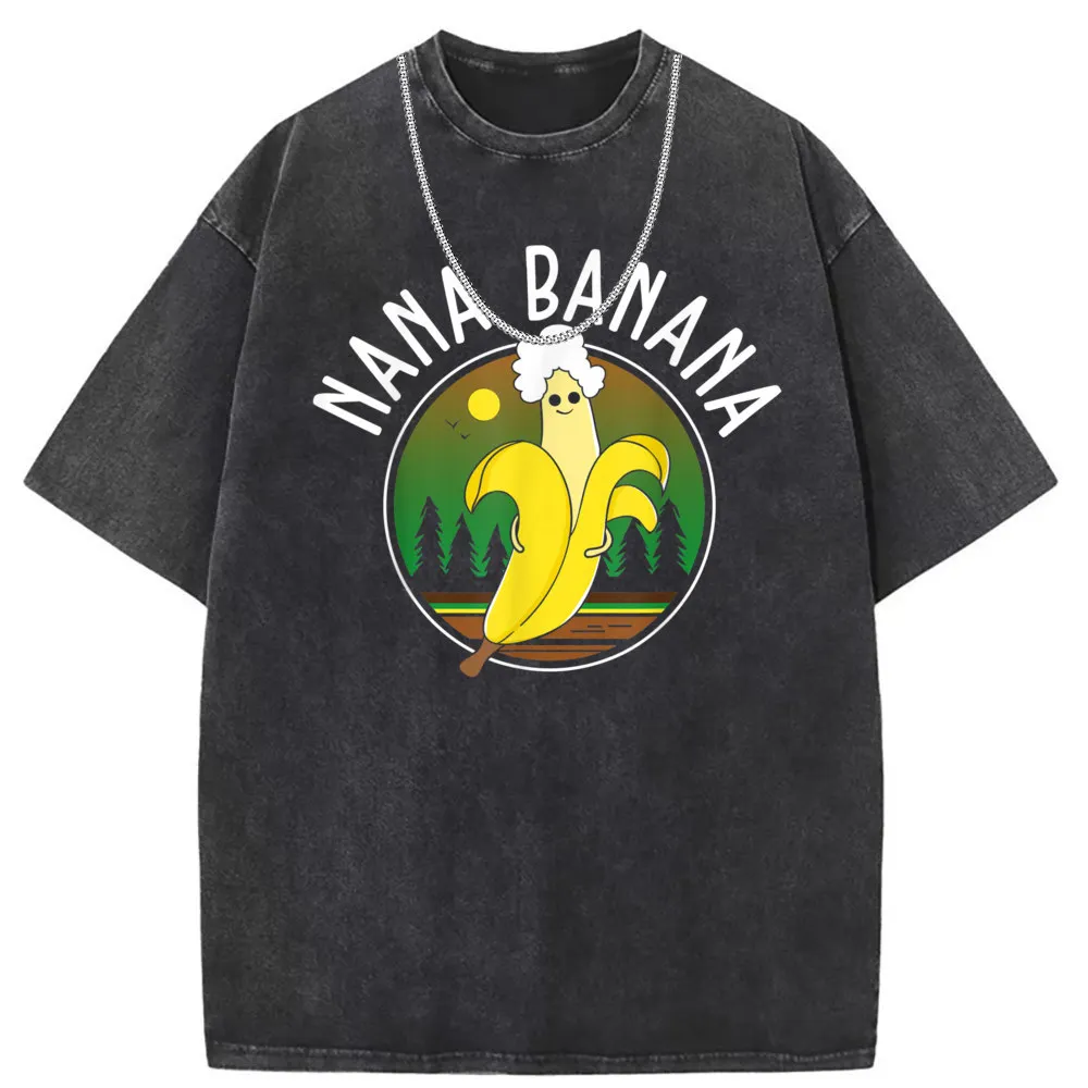 Nana Banana Graphic Printed Funny Gift T-shirts Men Long Sleeve Cosie Sportswears Tee Shirts Fashion Summer Retro Sweatshirts