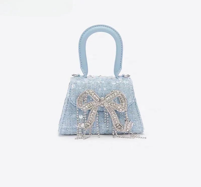 

Women’s Trend Brand Small Square Bags Luxury Designer Handbag Fashion Messenger Butterfly Bow Boucle Handbag