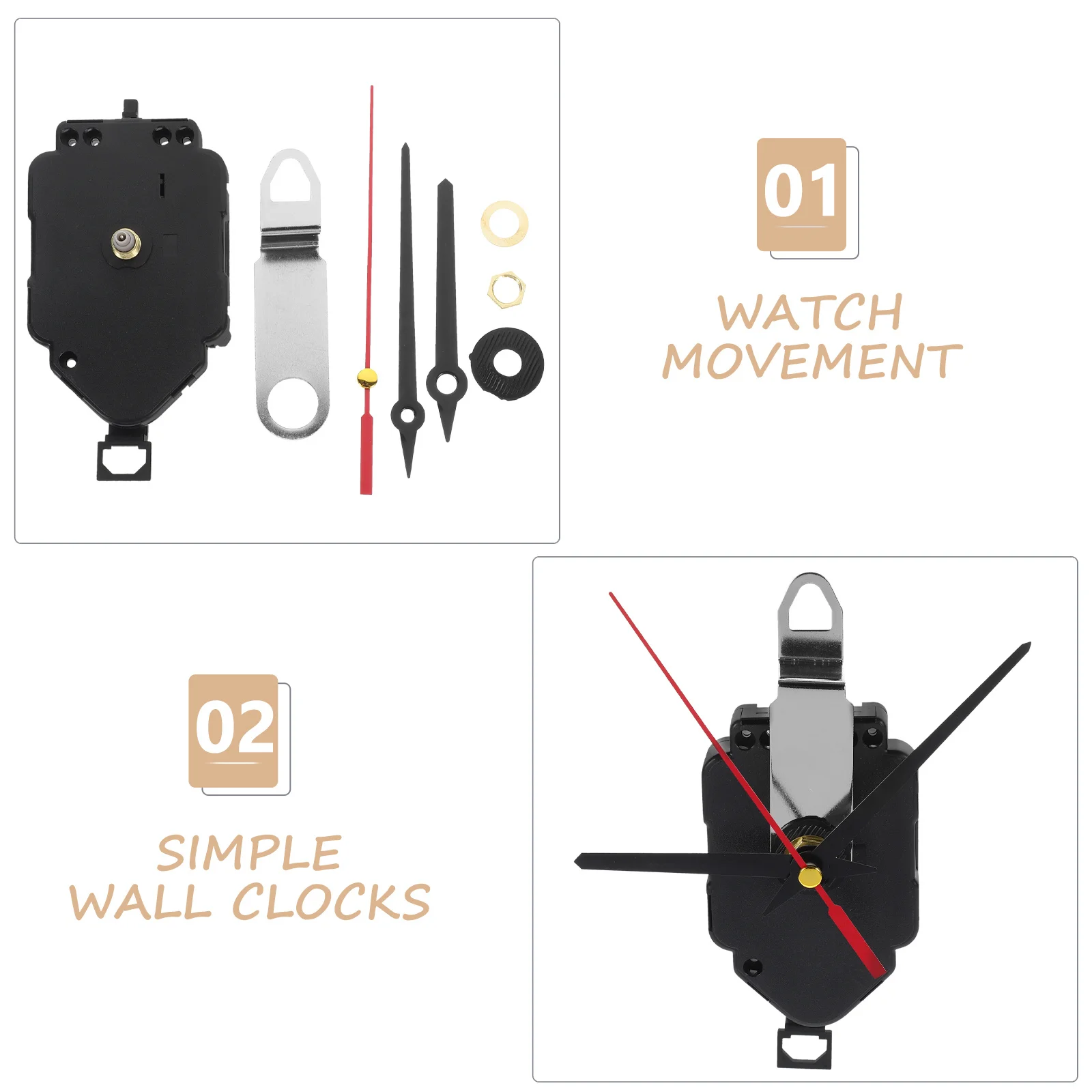 

1Set Clock Movement DIY Pendulum Wall Clock Mechanism Classic Color Replacement Kit for Repair and Custom Clocks