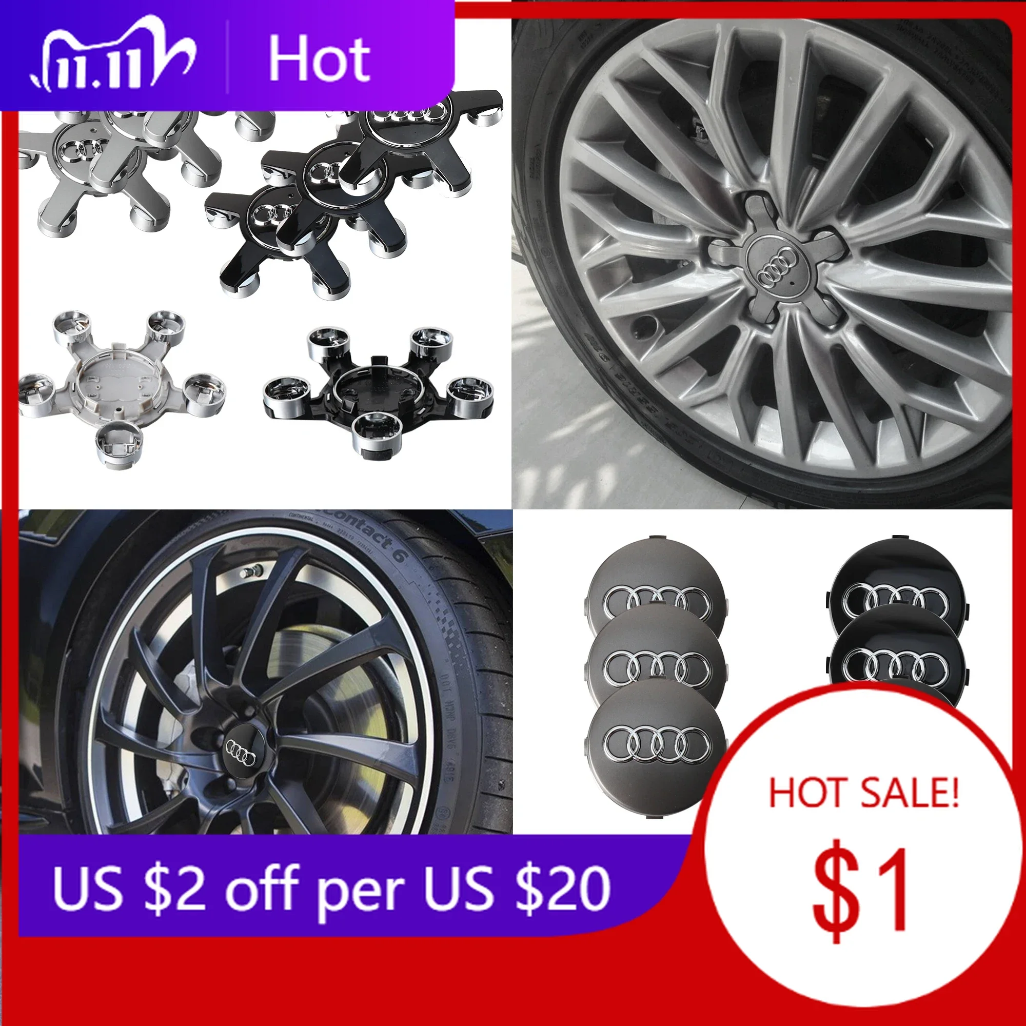 2025 Hot 55/59mm Car Styling Car Wheel Center Hub Cap Cover Badge Accessories For Audi A4 B8 A3 8P A6 C6 A5 Q5 A1 Q3 C7 8V B9 B7