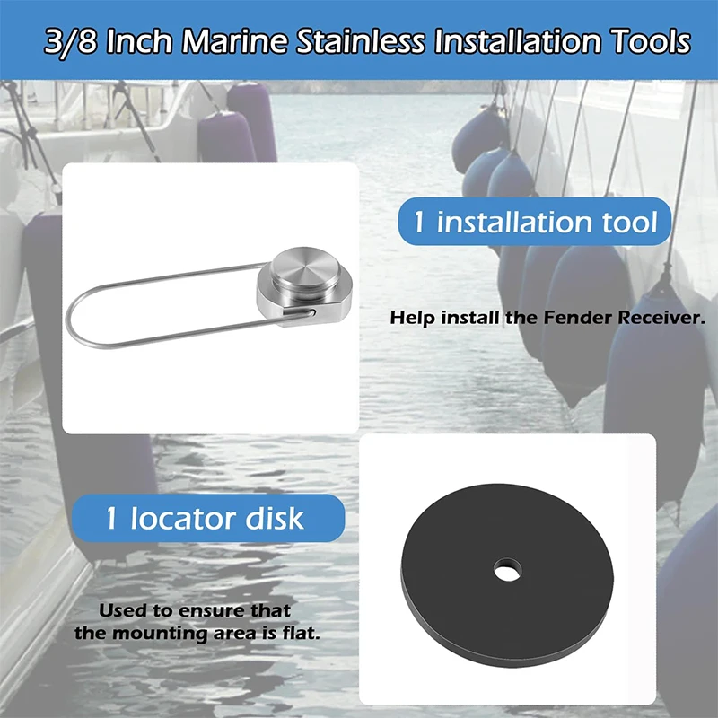 Boats 3/8 Inch Universal Stainless Steel Installer Tool Help Install Mount Quick Release Fender Receiver Holder,Marine Tools