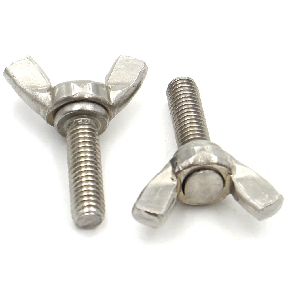 1/ 2/ 5pcs A2-70 304 Stainless Steel M3 M4 M5 M6 M8 M10 M12 Wing Screw Butterfly Bolt Thumb Screws With Wing Nuts