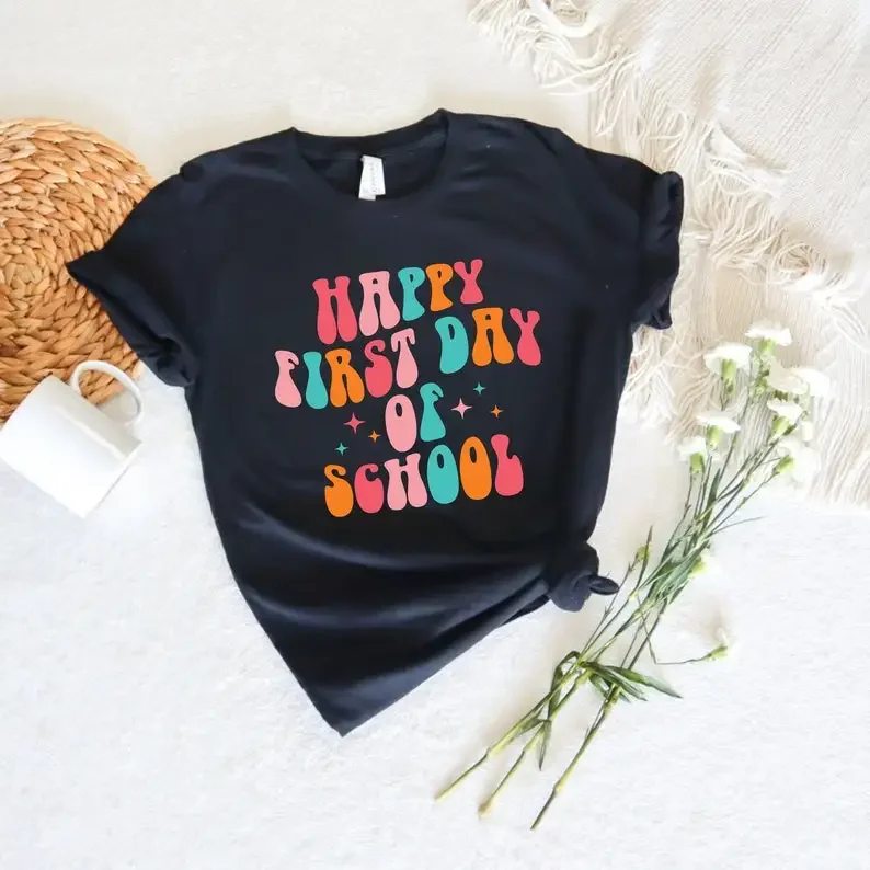 

Happy First Day Of School Colorful Shir,2023 First Day Of School,Back To School Shirt,Teacher Mode Tee,Teach Love Inspire Shirt,