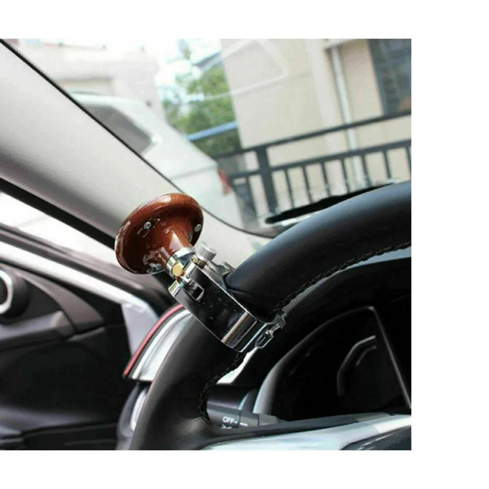 Universal Car Truck Steering Wheel Aid Handle Power Assister Spinner Knob Ball Wood Grain