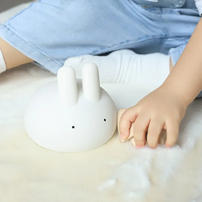 Rice dumpling Rabbit Balls Rabbit Silicone Pat Little Nightlight Rabbit Year Cute Milk Lamp Bedside Sleep Lamp