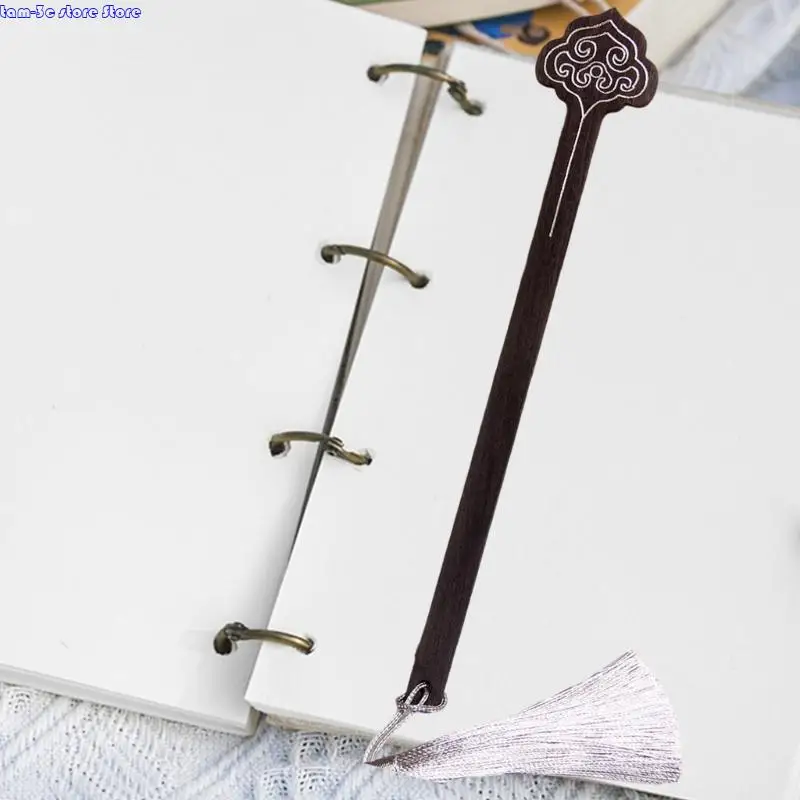 D0UA 목재 북마크 서적 페이지 마커 타셀 북마크 책 읽기 보조 도서 애호가 학생 성인 생일 선물