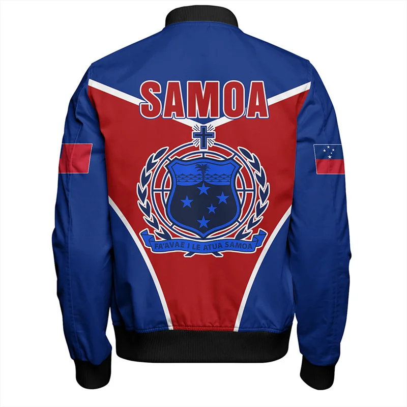 Vintage 3D Printed The IndependentState Of Samoa Emblem Jacket American Samoa Flag Graphic Jackets Cool Streetwear Mens Clothing