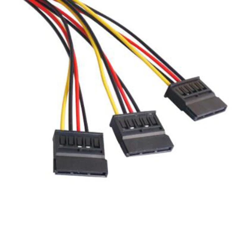 SATA 어댑터 케이블, 하드 드라이브 전원 공급 장치 케이블, IDE 4 핀 수-3 포트 SATA 암 스플리터, 20cm