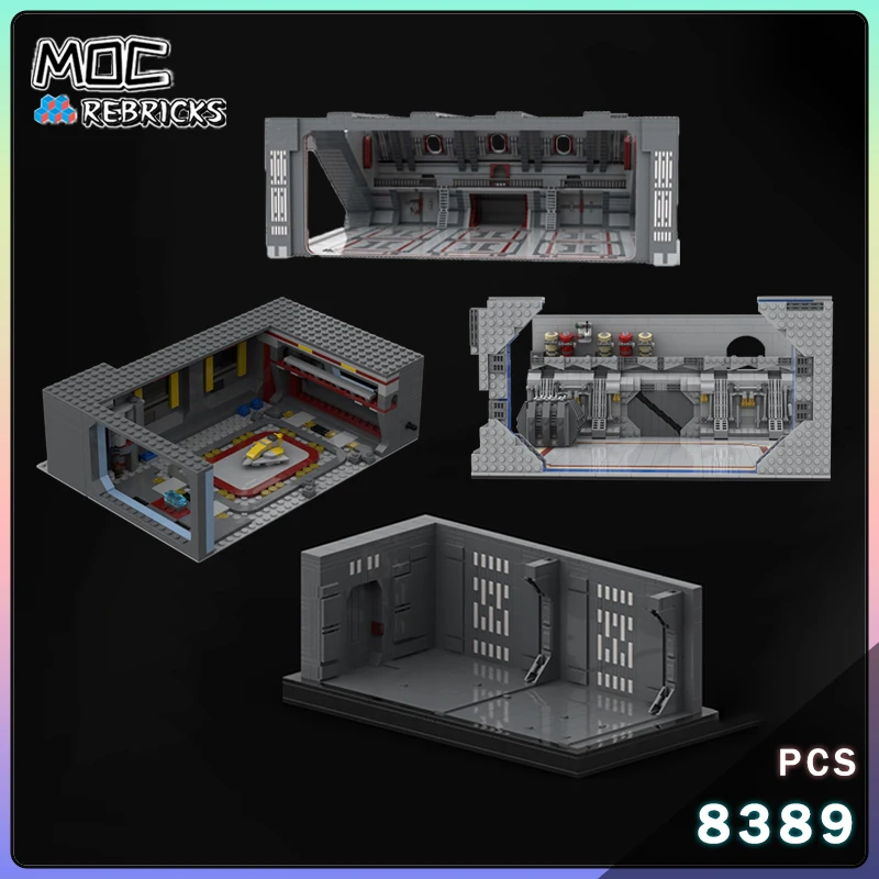 

Космическая серия Clone Wars Warship Hangar Прихожая Витрина Модуль MOC Строительные блоки DIY Модель Головоломка Старшие кирпичи Игрушки Подарки