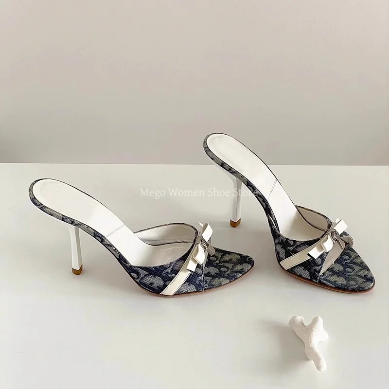 

Pointed Stiletto High-Heeled Slippers for Women 2025 Summer New French Style Thin Heel Elegant Half Shoes Slipper Outdoor Wear