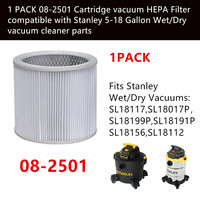 1 PACK 08-2501 Cartridge vacuum HEPA Filter compatible with Stanley 5-18 Gallon Wet/Dry vacuum cleaner parts
