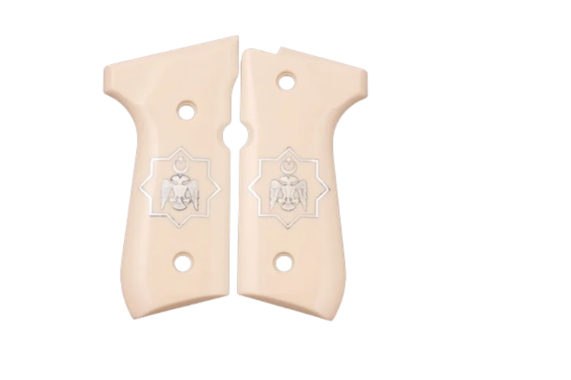 

KSD Brand Beretta 92FS, 92 A1, 92G, 92D, 96, M9 Compatible Ivory Acrylic Grips