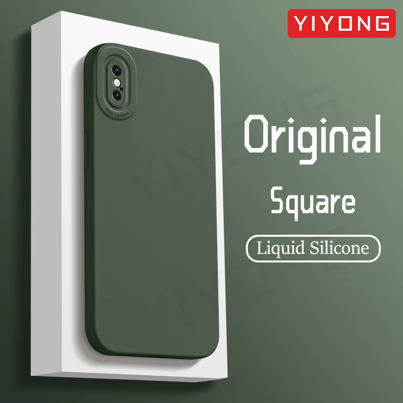 Per custodia iPhonex YIYONG Cover in Silicone liquido morbido originale per iPhone X XR XS Max 10 7 8 Plus SE 2 3 SE2 iPhone10 custodie per telefoni